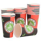 VidaXL tasses à café en papier 1000 pcs 16oz 400 ml rouge et noir