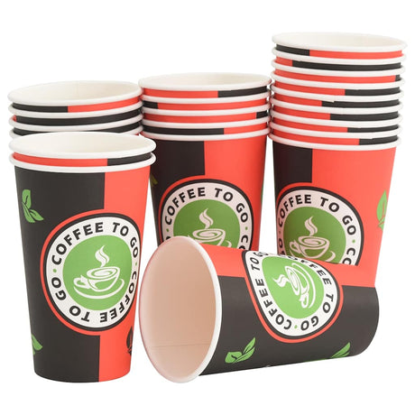 VidaXL tasses à café en papier 1000 pcs 16oz 400 ml rouge et noir