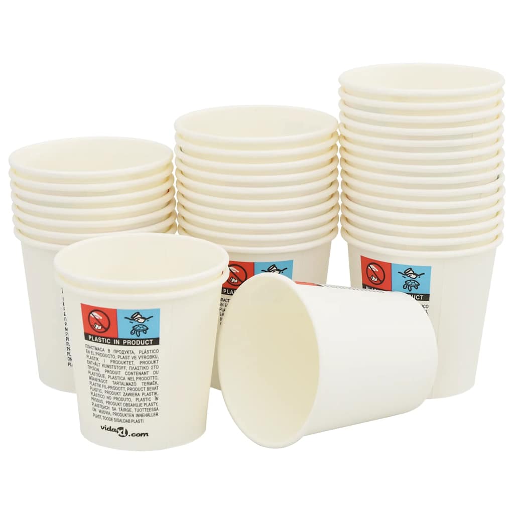 VidaXL tasses à café en papier 1000 pcs 4oz 100 ml blanc