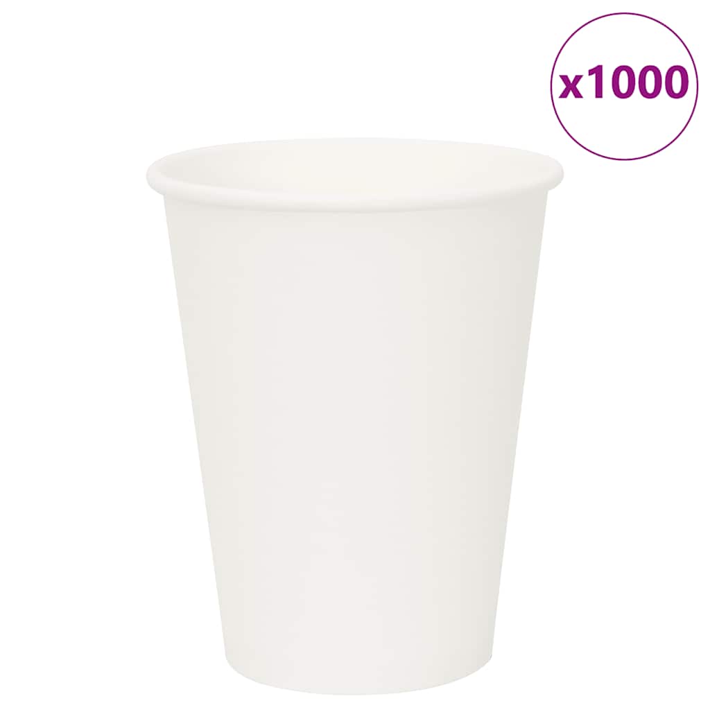 VidaXL tasses à café en papier 1000 pcs 12oz 300 ml blanc