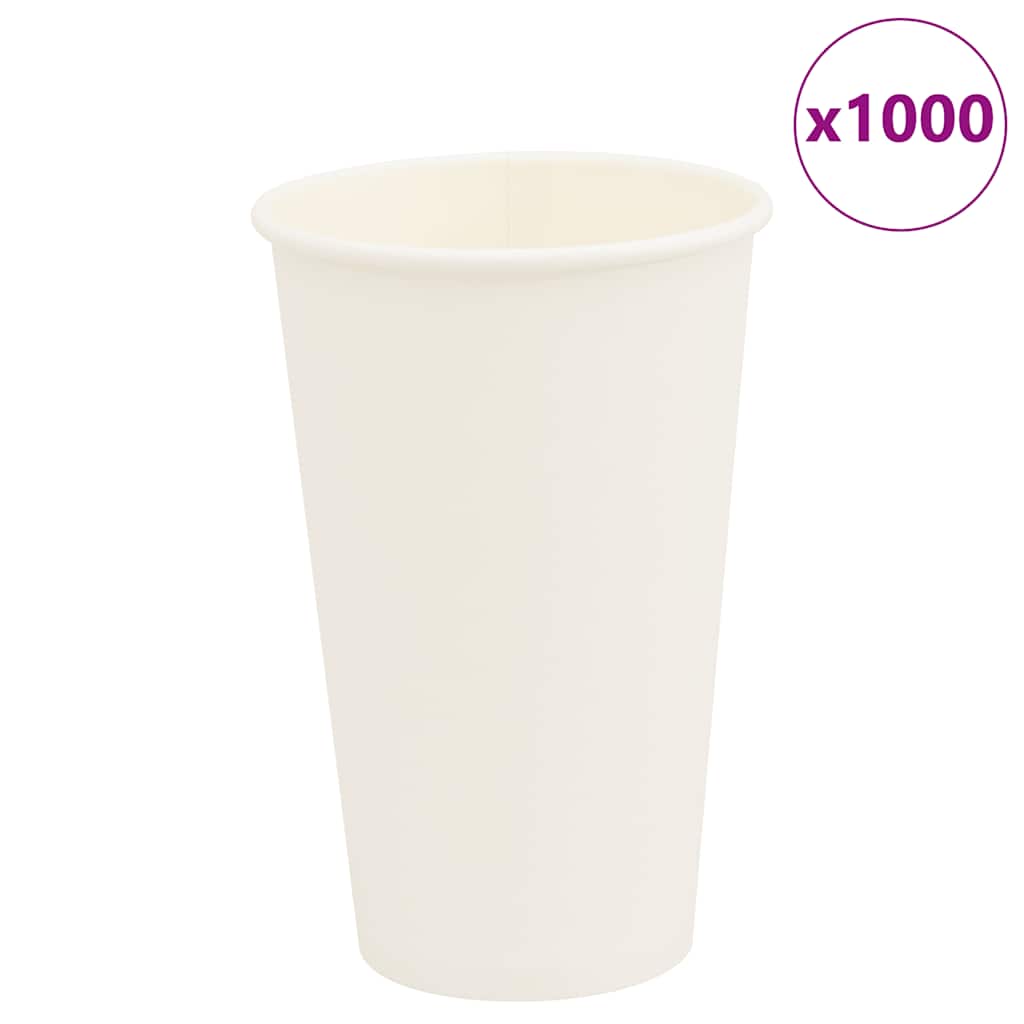 VidaXL tasses à café en papier 1000 pcs 16oz 400 ml blanc