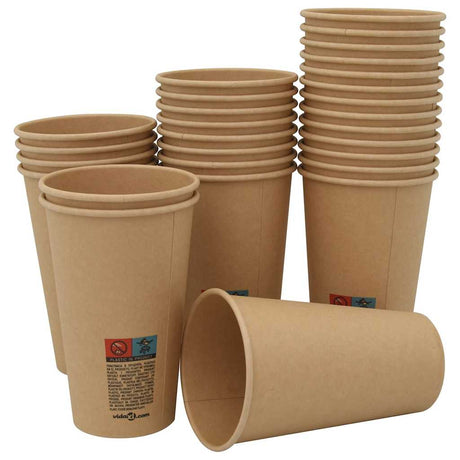 VidaXL tasses à café en papier 1000 pcs 16oz 400 ml marron
