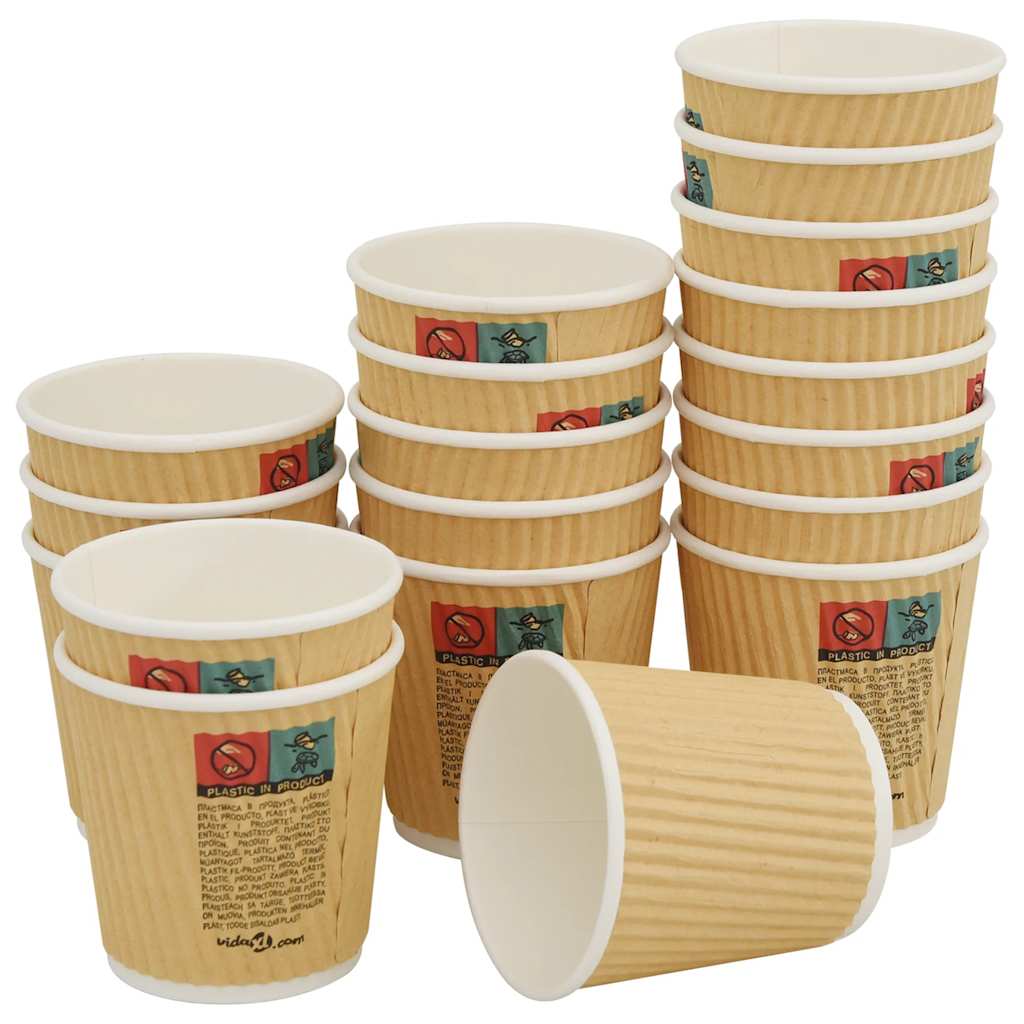 VidaXL tasses à café en papier 1000 pcs 4oz 100 ml marron