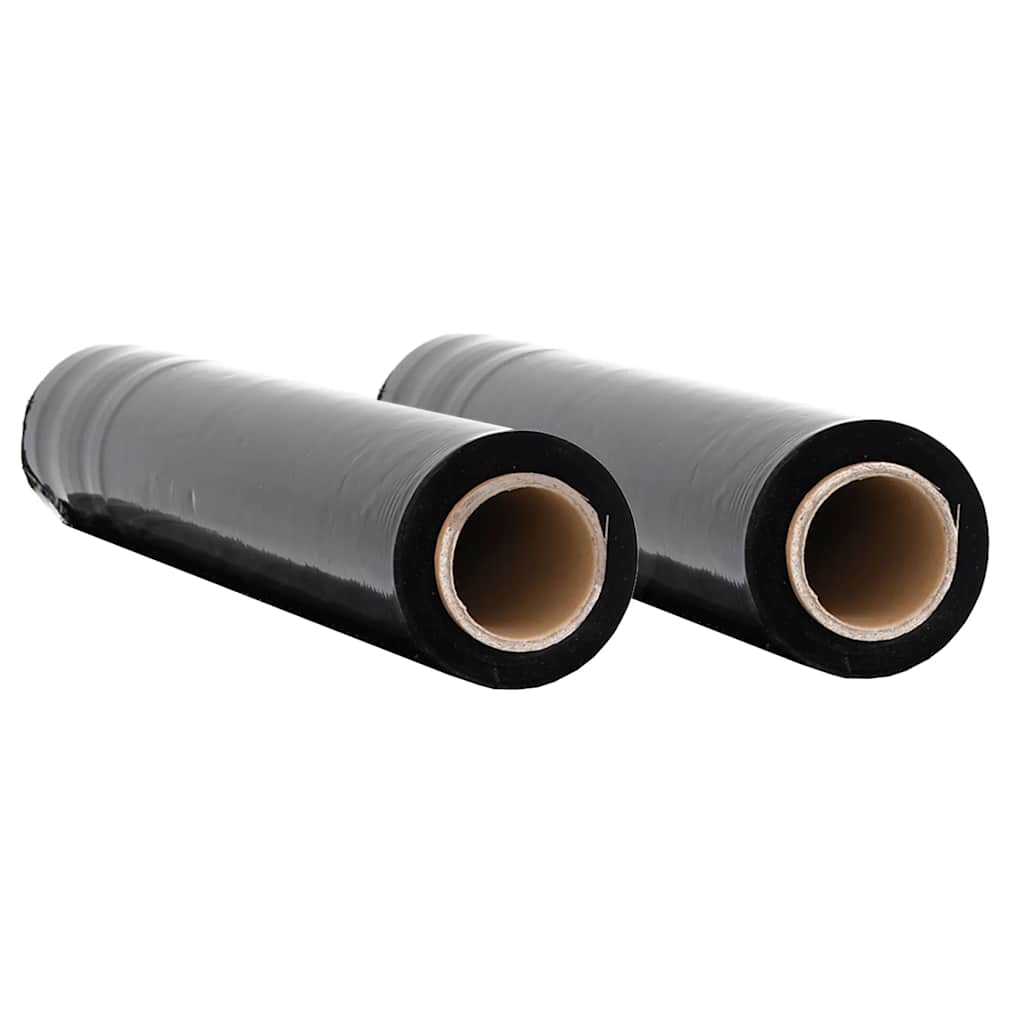 Vidaxl stretchfilm 2 st 30 μm 50 cm x 300 m zwart