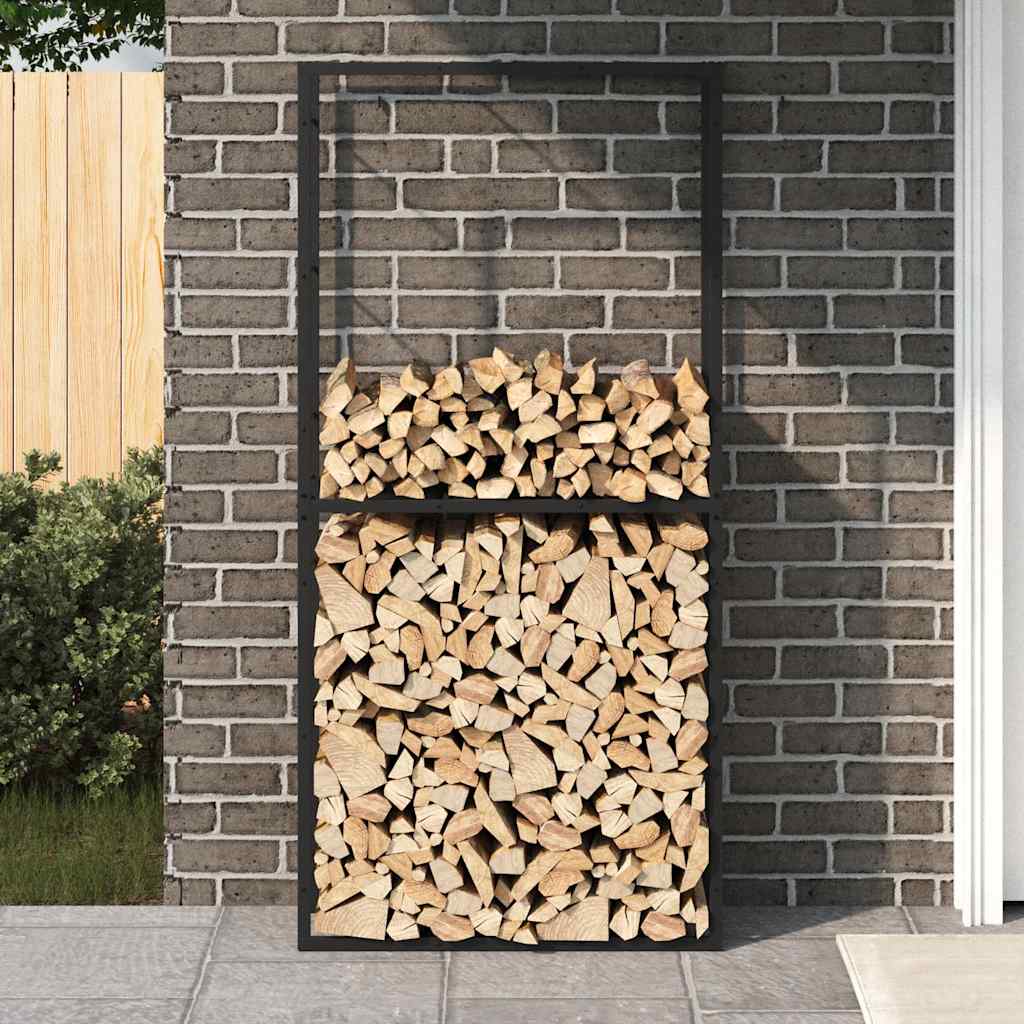 Vidaxx support à bois de chauffage 100x30x209 cm acier noir