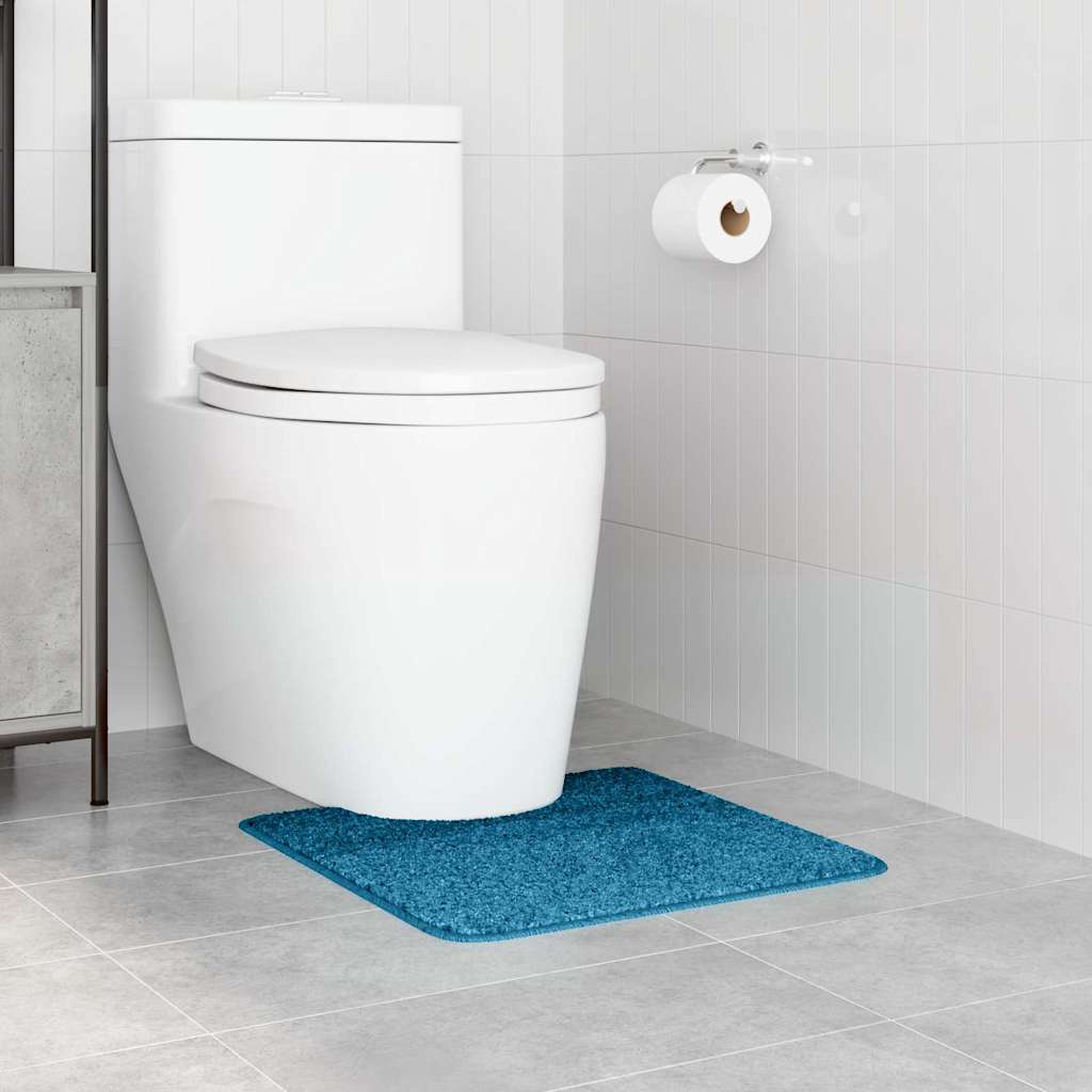Vidaxl antislip badmat met toilet cut blauw 50 x 50 cm pp