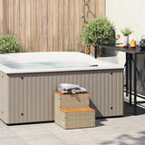 Vidaxx marche de spa 50x50x50,5cm polyrotin bois d'acacia massif beige
