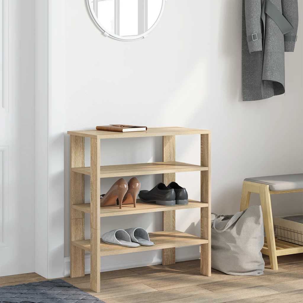 Vidaxl Shoe Rack 61x32x70 cm bearbetad trä sonoma ek -färgad