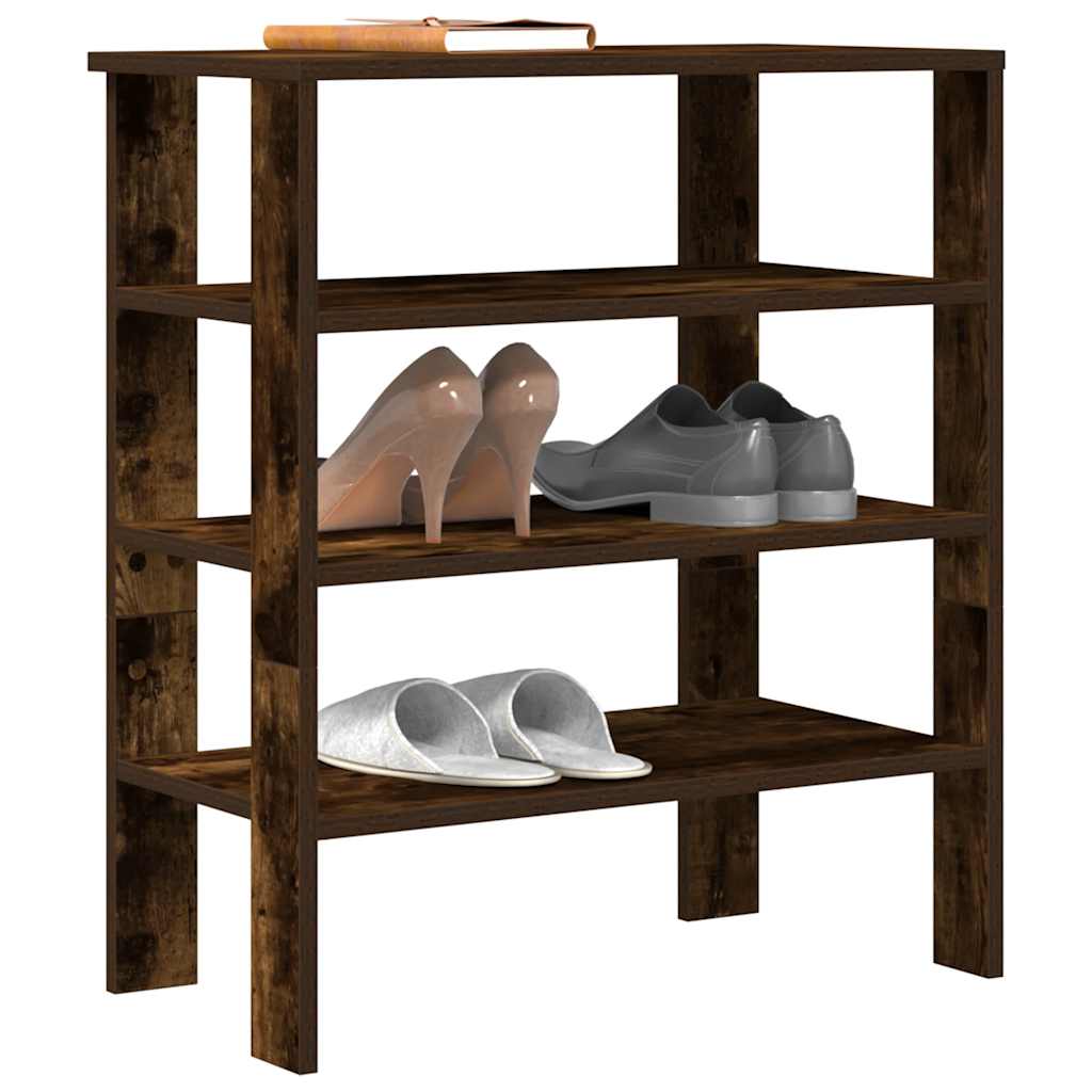 Vidaxl Shoe Rack 61x32x70 cm forarbejdet træ røget eg farvet