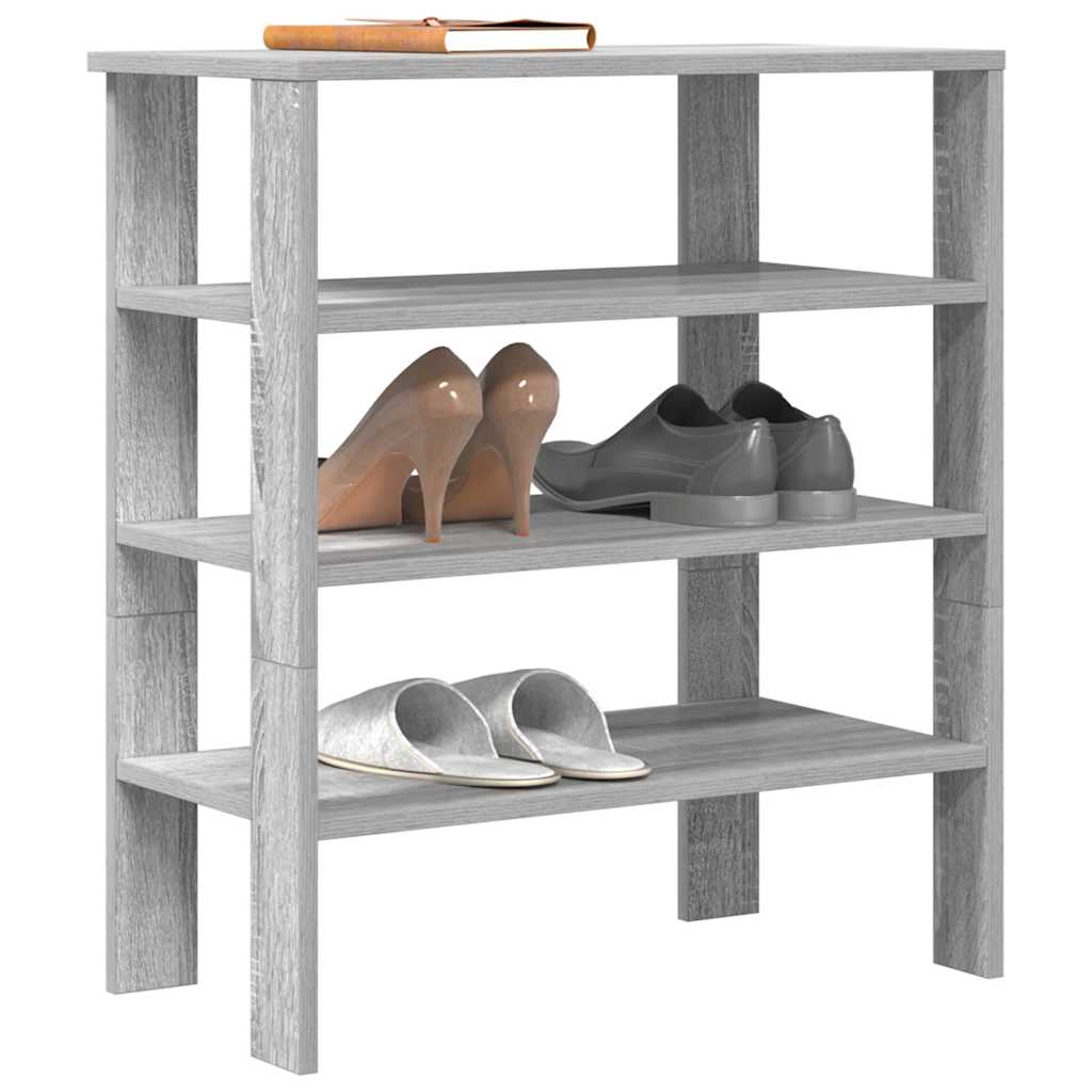 Vidaxl Shoe Rack 61x32x70 cm de madera procesada Sonoma gris