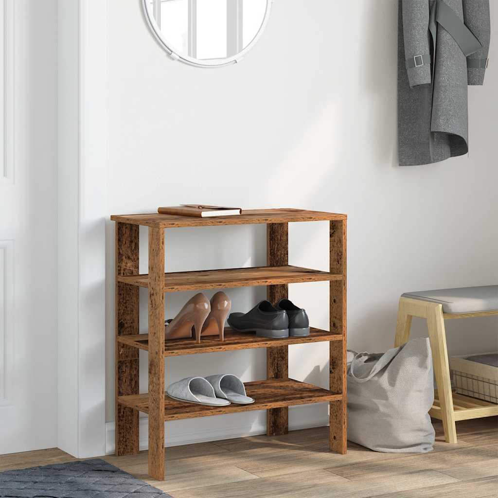 Vidaxx étagère à chaussures 61x32x70 cm bois fini, couleur bois ancien
