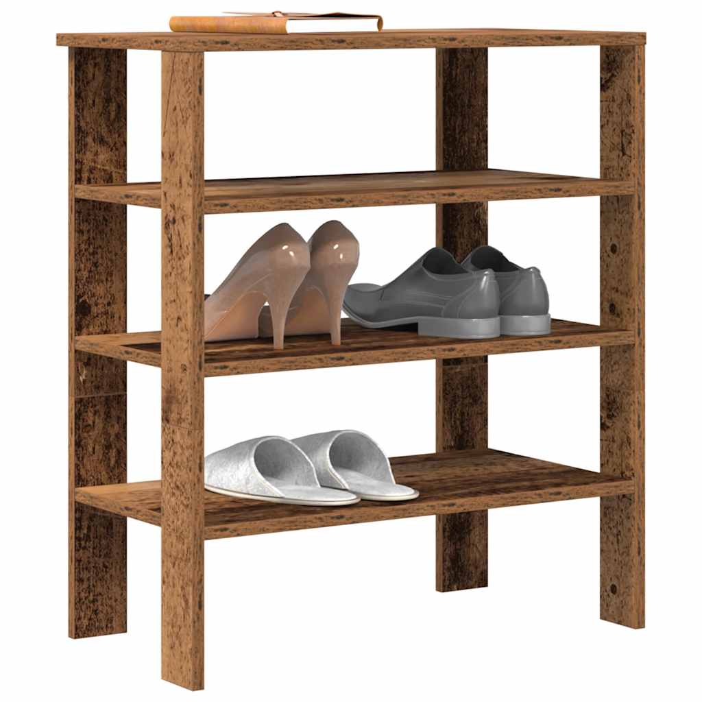 Vidaxx étagère à chaussures 61x32x70 cm bois fini, couleur bois ancien