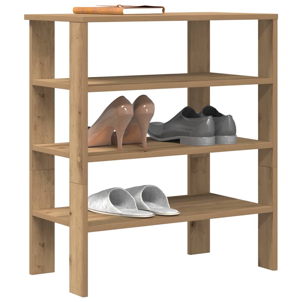 Vidaxl Shoe Rack 61x32x70 cm Color de roble artesanal procesado