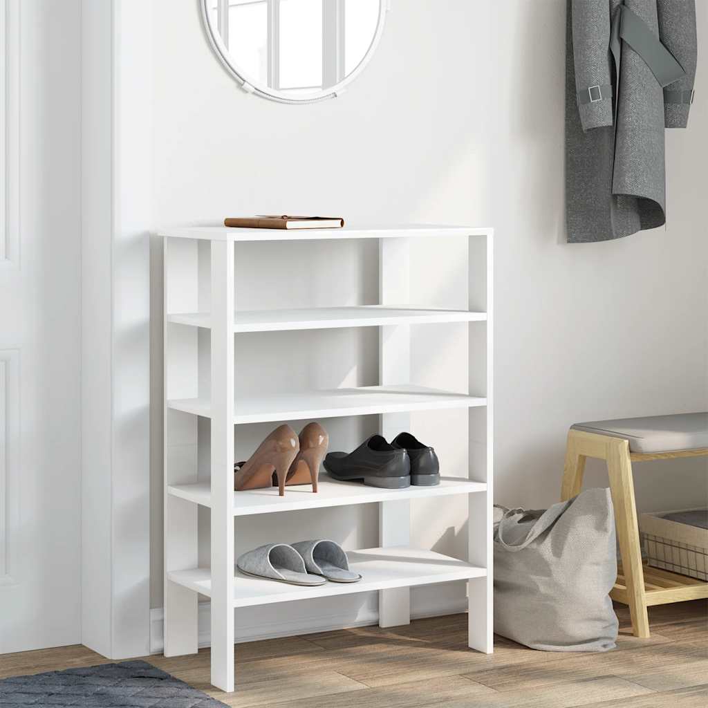 Vidaxl Shoe Rack 61x32x87.5 cm bearbetat trävitt