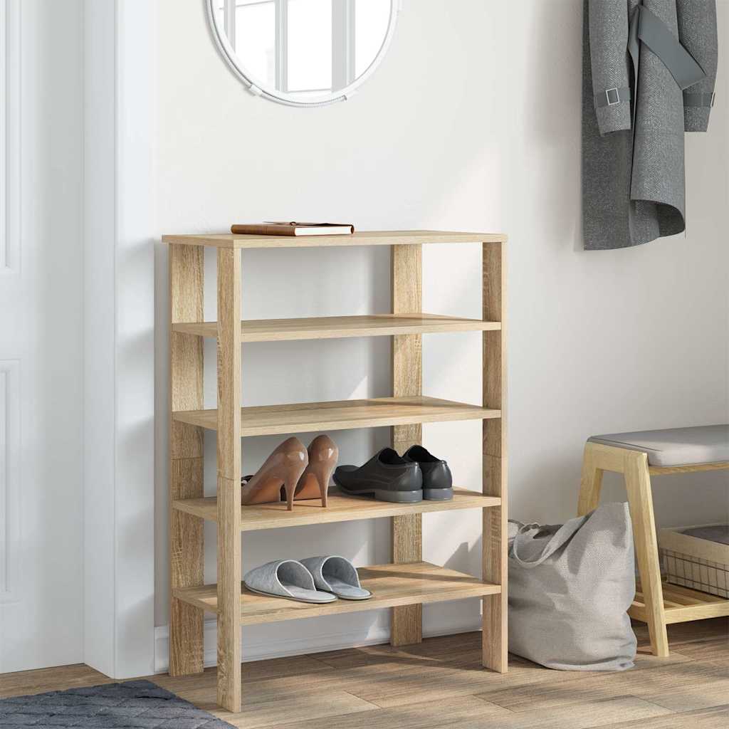 Vidaxl Shoe Rack 61x32x87.5 cm bearbetad trä sonoma ek färgad