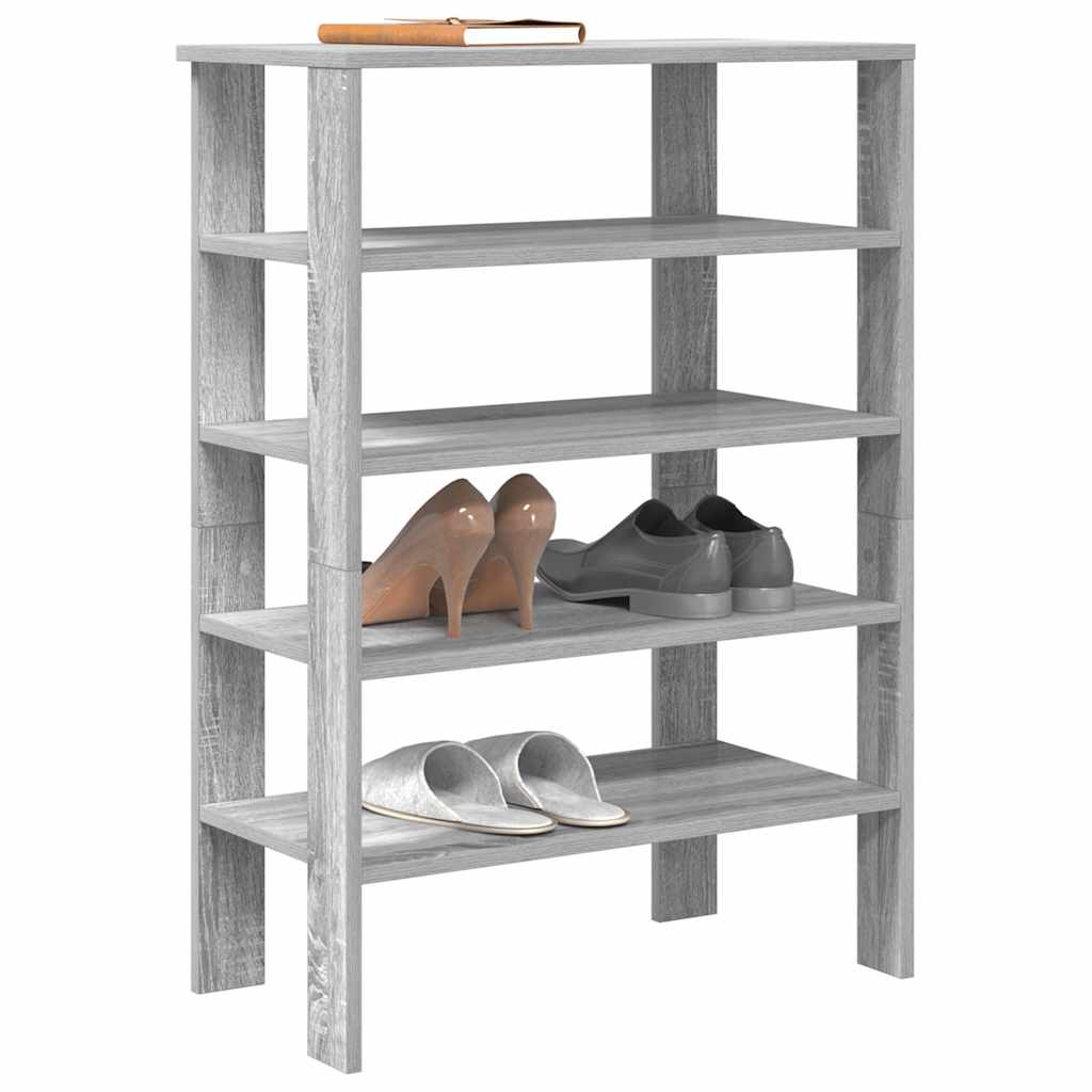 Vidaxl Shoe Rack 61x32x87,5 cm Forarbejdet trægrå sonoma eg Farve