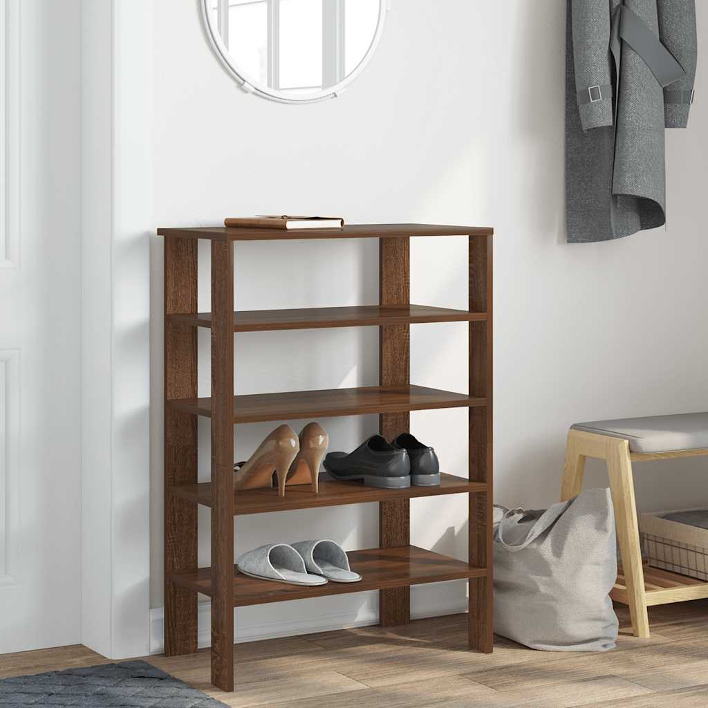 Vidaxl Shoe Rack 61x32x87,5 cm forarbejdet træbrun eg farvet