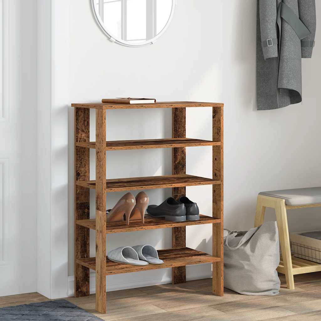 Vidaxl Shoe Rack 61x32x87,5 cm forarbejdet træ gammel træ farvet