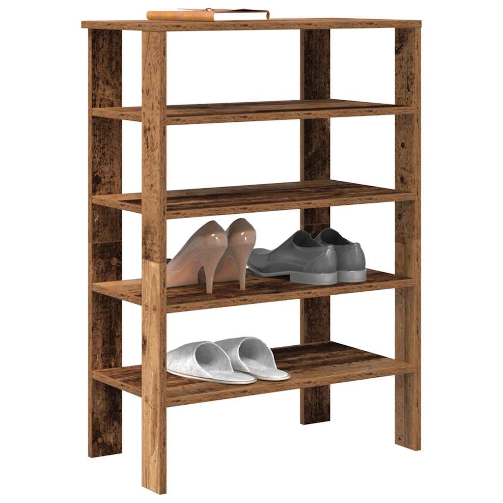 Vidaxl Shoe Rack 61x32x87.5 cm bearbetat trä gammalt trä färgat