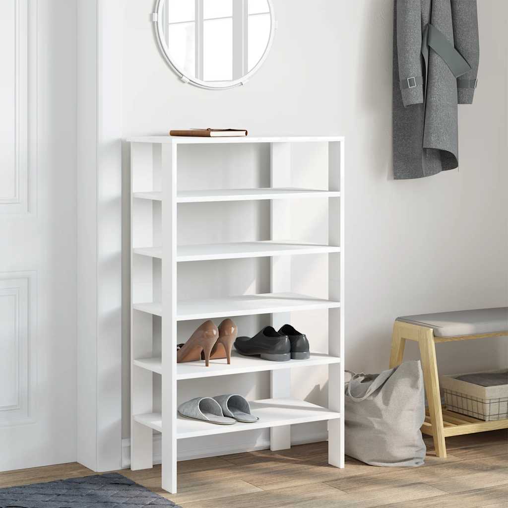 Vidaxl Shoe Rack 61x32x105 cm de madera procesada blanca