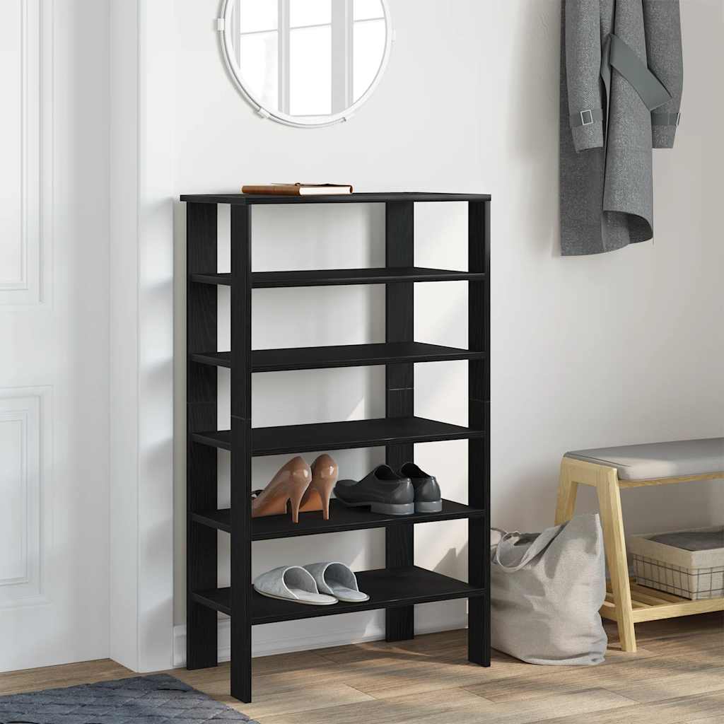 Vidaxl Shoe Rack 61x32x105 cm Behandlet tre svart