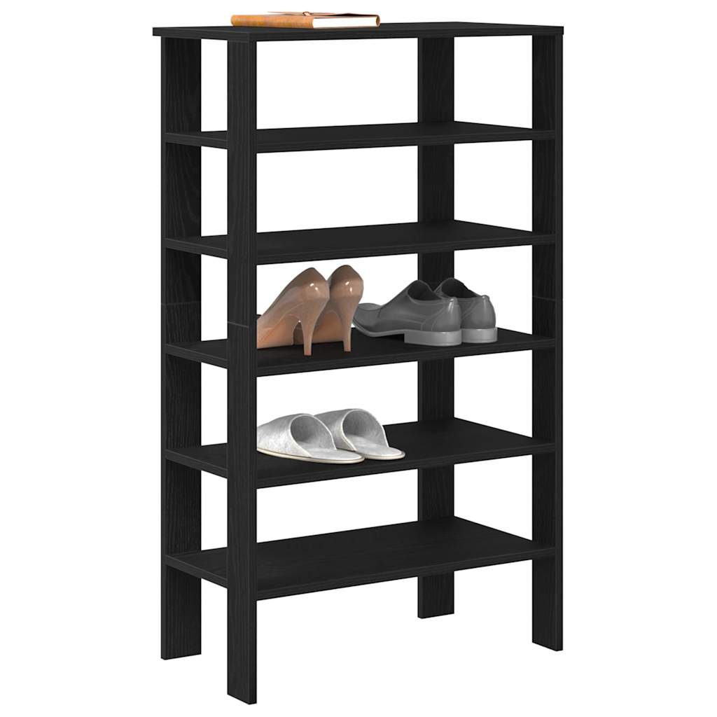 Vidaxl Shoe Rack 61x32x105 cm forarbejdet træ sort