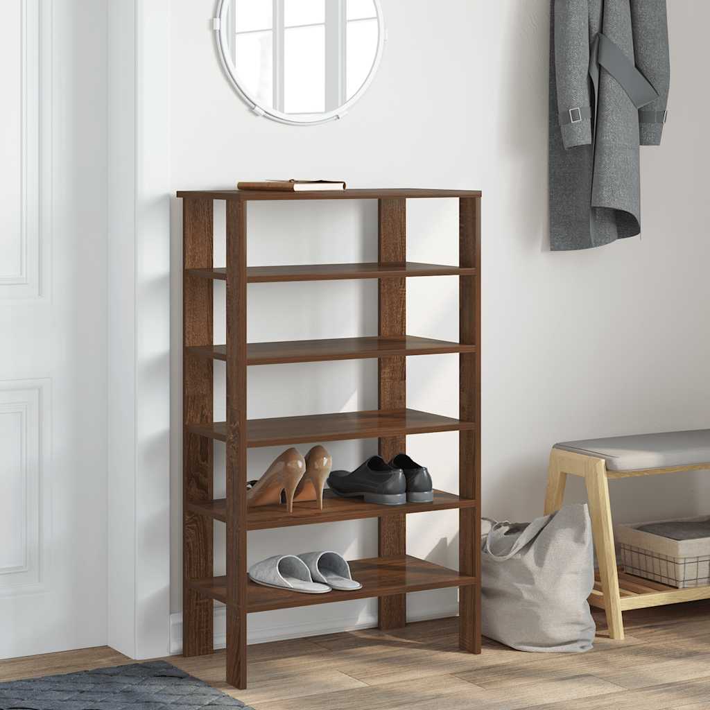 Vidaxl Shoe Rack 61x32x105 CM Color de roble de madera procesada