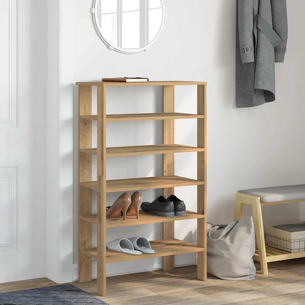 Vidaxl Shoe Rack 61x32x105 cm bearbetad trähantverk