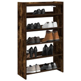 Vidaxl Shoe Rack 60x25x100 cm de madera procesada de roble ahumado