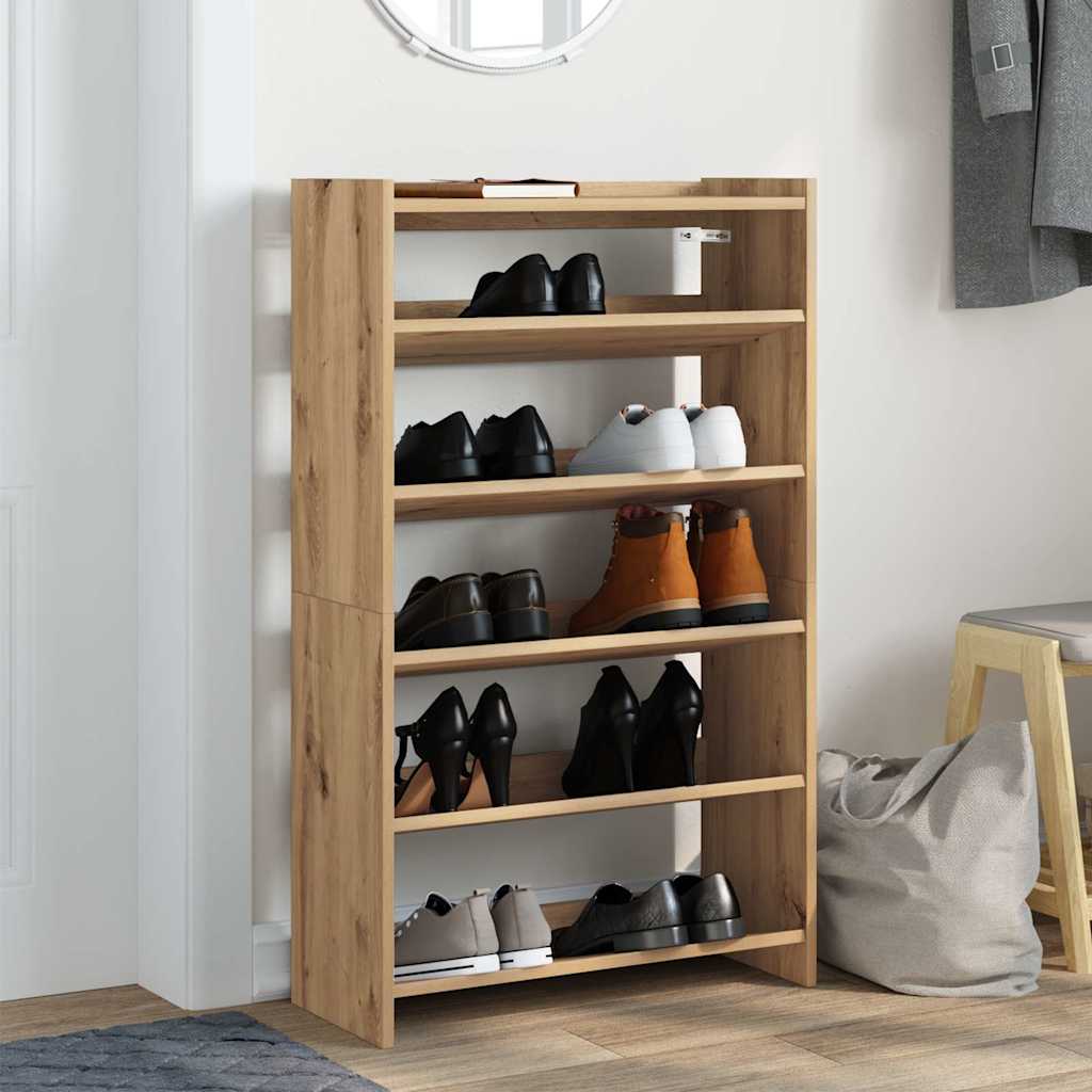 Vidaxl Shoe Rack 60x25x100 cm Behandlet trehistet eikfarge