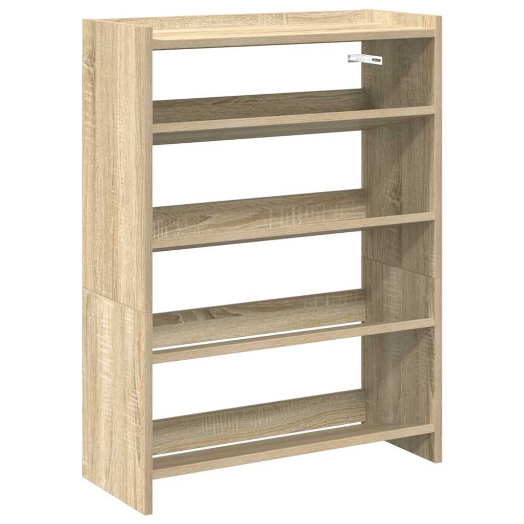 Vidaxl Shoe Rack 60x25x81 cm forarbejdet træ sonoma eg farvet