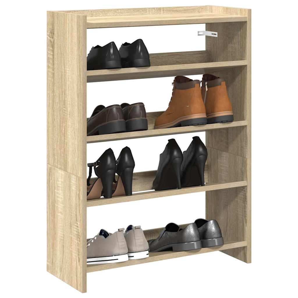 VIDAXL -Schuhregal 60x25x81 cm verarbeitetes Holz Sonoma Eiche farbig