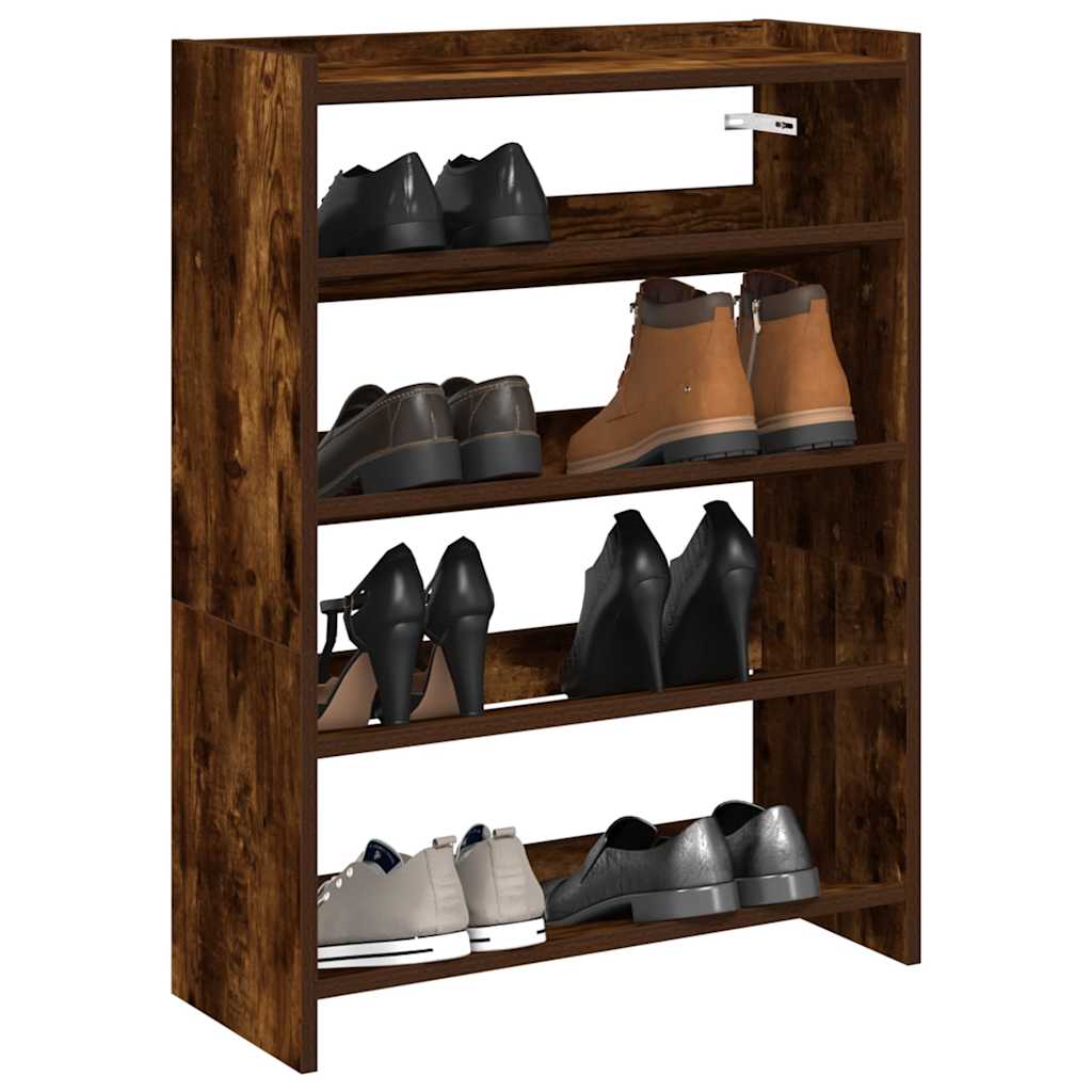 Vidaxl Shoe Rack 60x25x81 cm Behandlet tre røkt eik Farget