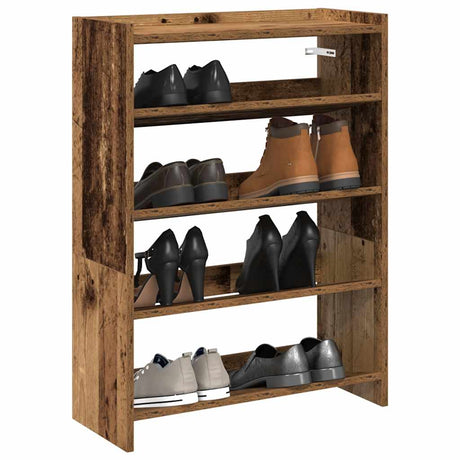 Vidaxx étagère à chaussures 60x25x81 cm bois fini, couleur bois ancien