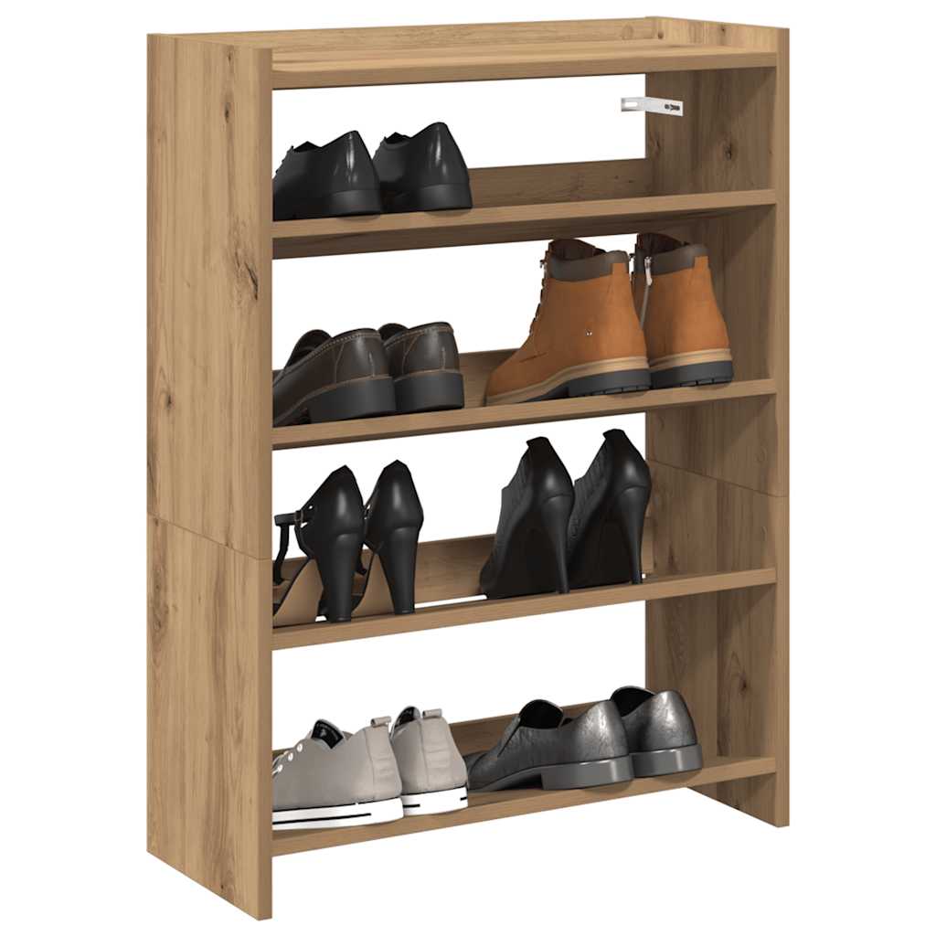 Vidaxl Shoe Rack 60x25x81 cm Forarbejdet træ Artisanal eg Farve