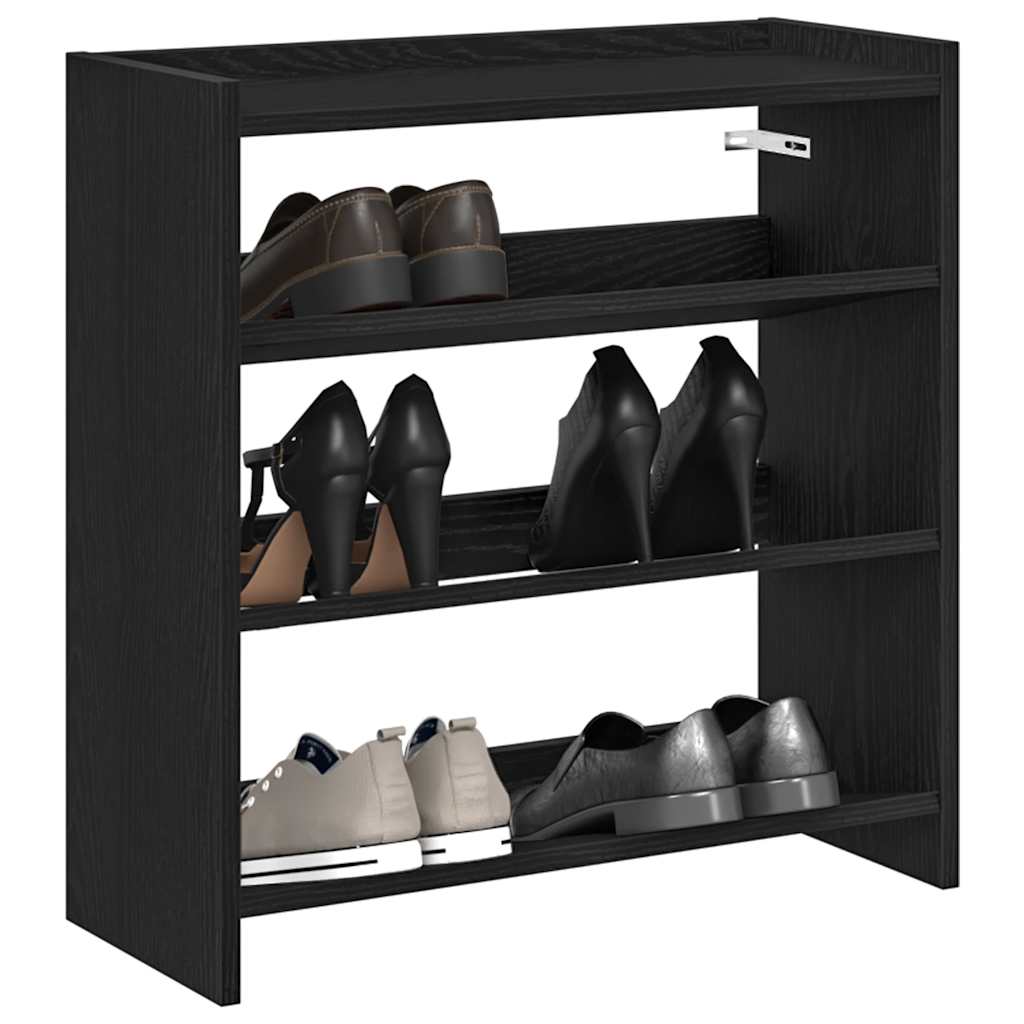 VIDAXL -Schuhregal 60x25x62 cm verarbeitetes Holz schwarz