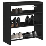 Vidaxl Shoe Ratch 60x25x62 cm de madera procesada negra