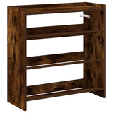 Vidaxl Shoe Rack 60x25x62 cm de madera procesada de roble ahumado coloreado