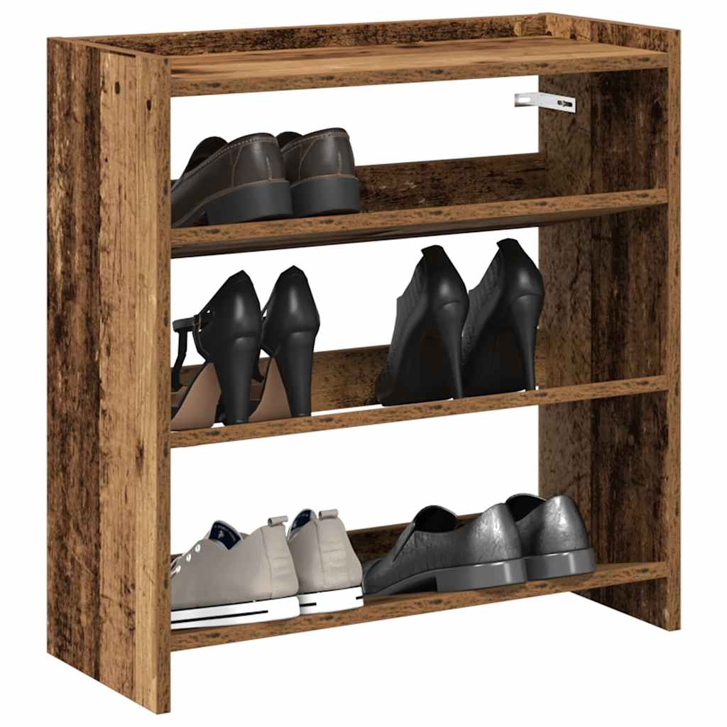 VIDAXL -Schuhregal 60x25x62 cm verarbeitetes Holz altes Holz gefärbt