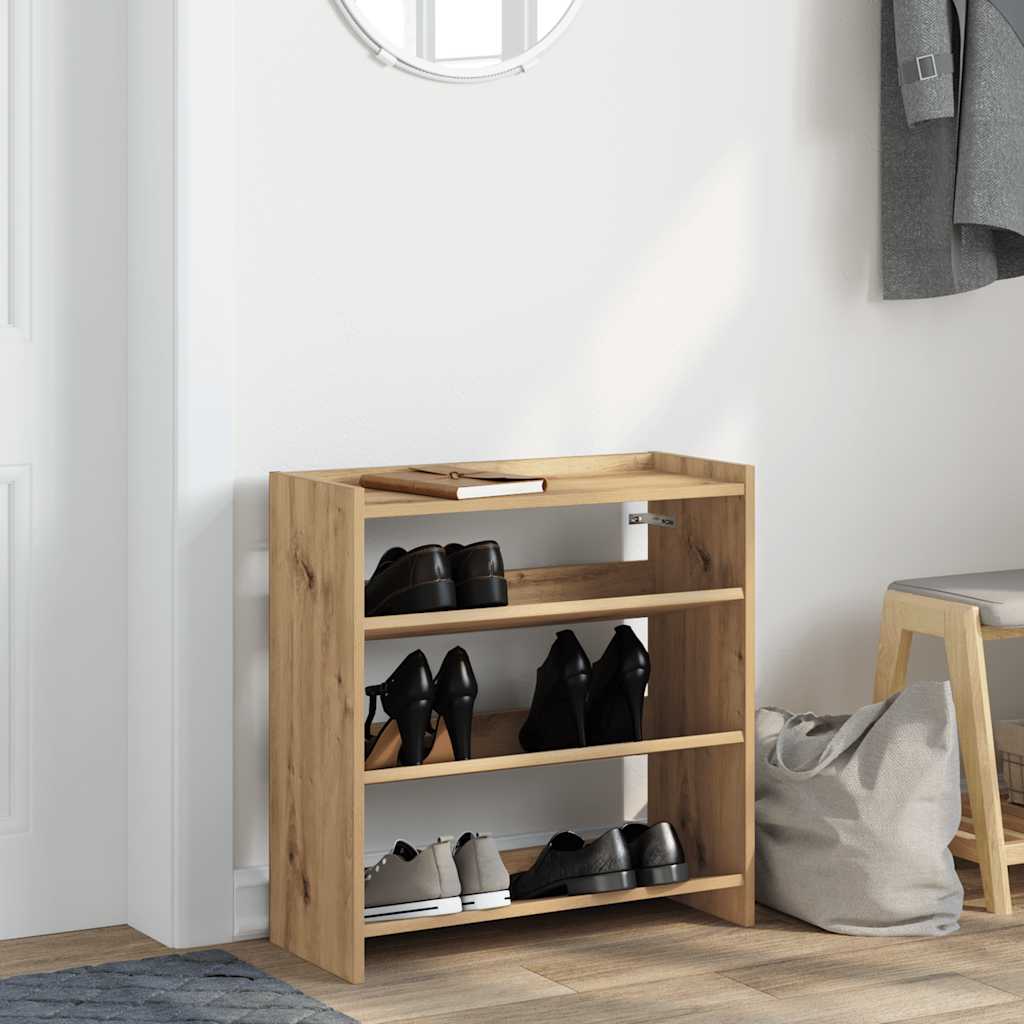 Vidaxl Shoe Rack 60x25x62 CM Color de roble artesanal procesado