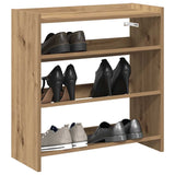 Vidaxl Shoe Rack 60x25x62 cm bearbetad trähantverk