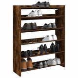 Vidaxl Shoe Rack 80x25x100 cm de madera procesada de roble ahumado coloreado