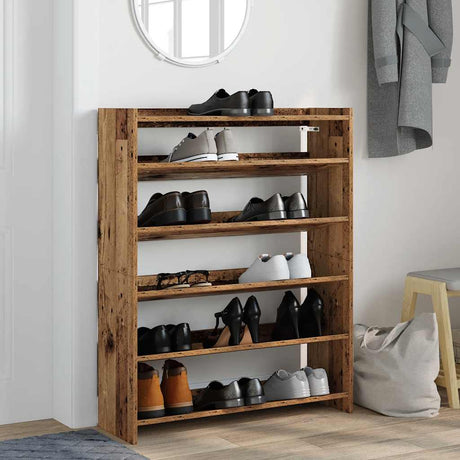 Vidaxx étagère à chaussures 80x25x100 cm bois fini, couleur bois ancien
