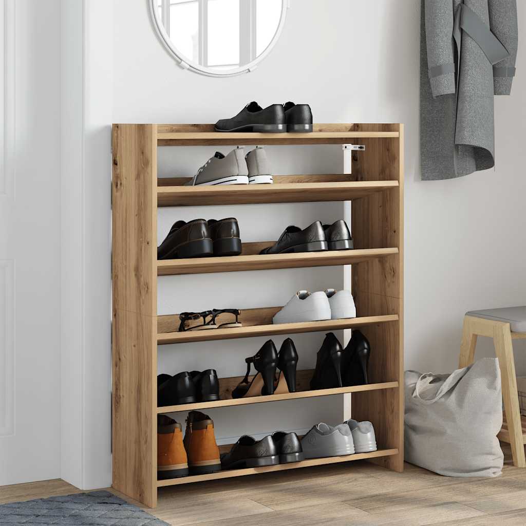 Vidaxl Shoe Rack 80x25x100 cm Forarbejdet træ Artisanal eg Farve