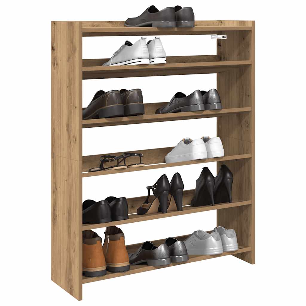 Vidaxl Shoe Rack 80x25x100 cm Forarbejdet træ Artisanal eg Farve