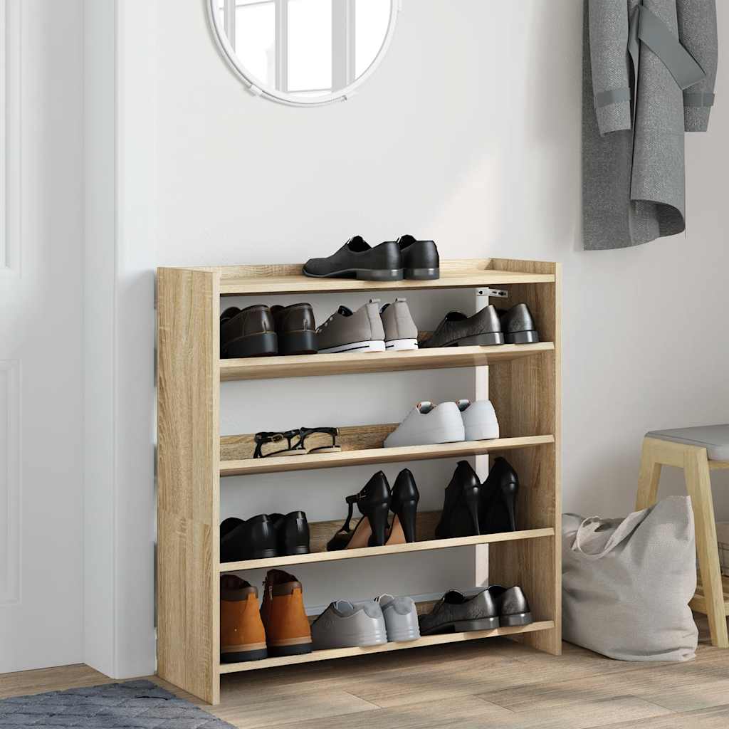 Rack de chaussures Vidaxl 80x25x81 cm Bois de chêne sonoma en bois sonoma coloré