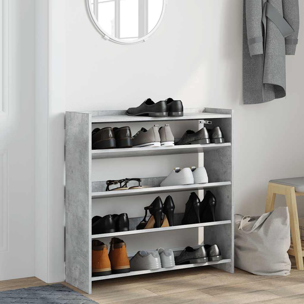 Rack de chaussures Vidaxl 80x25x81 cm Prix de béton en bois transformé