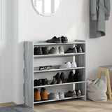 Vidaxl Shoe Rack 80x25x81 cm bearbetad trägrå sonoma ekfärg