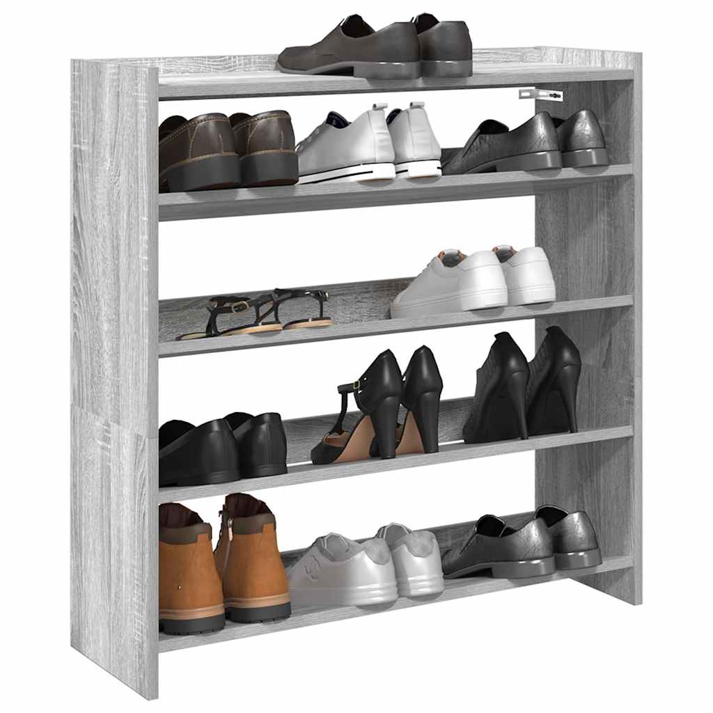 Vidaxl Shoe Rack 80x25x81 cm Behandlet tre grå sonoma eikfarge