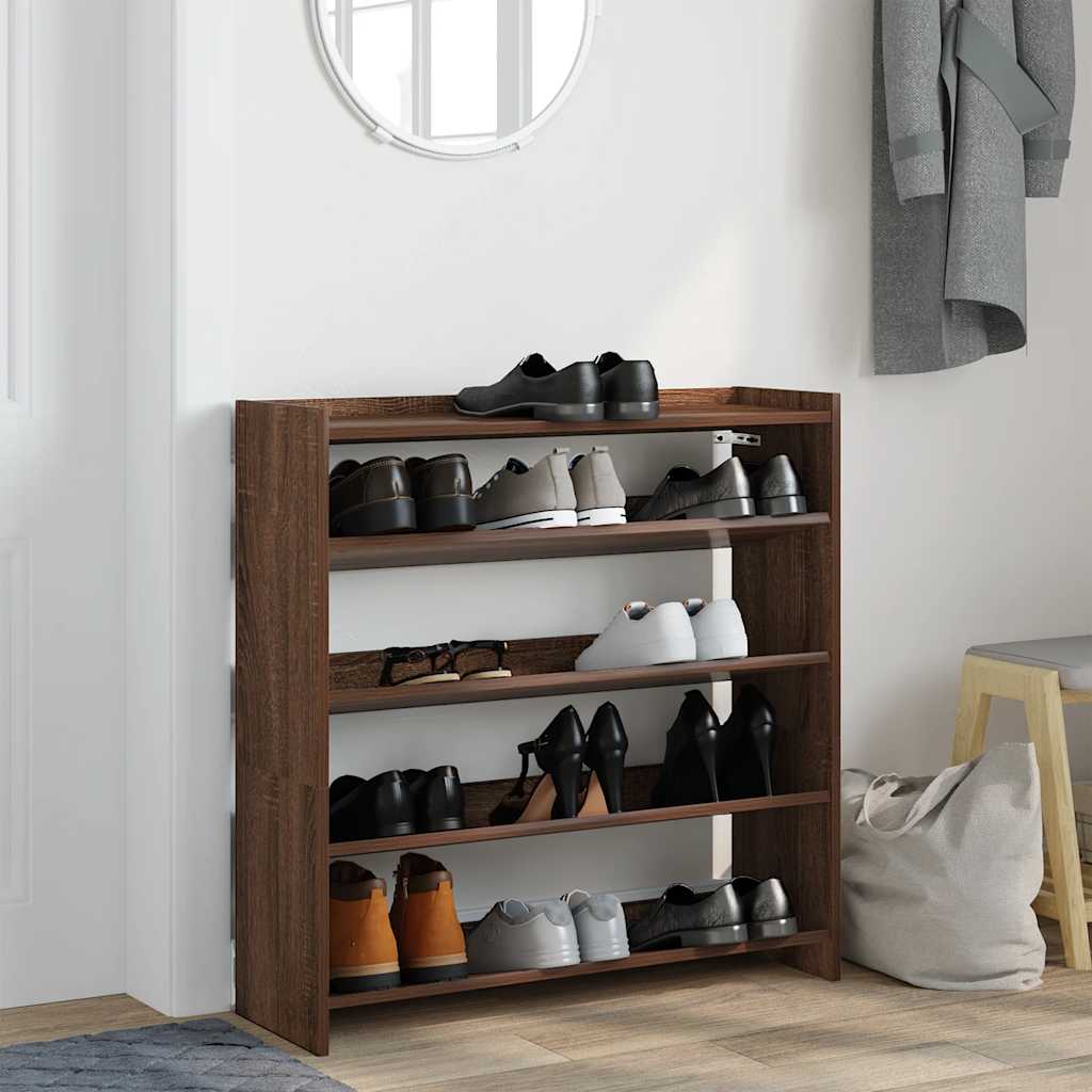 Vidaxl Shoe Rack 80x25x81 cm Behandlet trebrun eikfarge